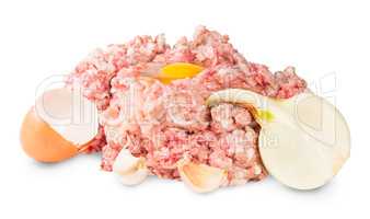Raw Ground Beef With Egg And Garlic And Onions