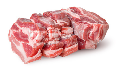 Raw pork belly slices