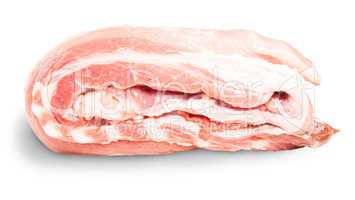 Raw Pork Ribs On A Roll Lying On Its Side