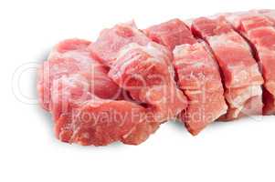Raw Sliced Pork Meat Closeup
