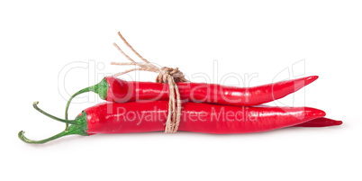 Red chili peppers tied with a rope