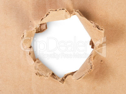 Ripped Hole In Cardboard