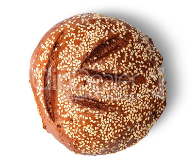 Rye bread with sesame seeds top view