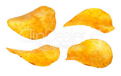 Set of separate chips closeup