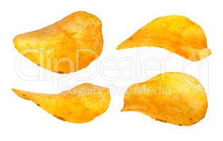 Set of separate chips closeup