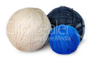 Several coils wool yarn in different colors