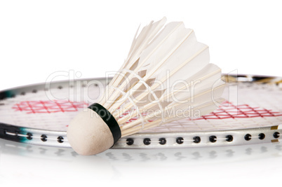 Shuttlecock Near Badminton Racket