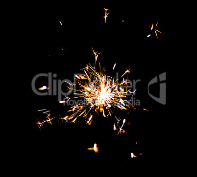 Single bright festive New Year Christmas sparkler