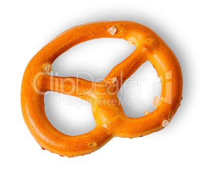 Single crunchy pretzels with salt