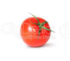 Single Fresh Red Tomato With Green Stem Rotated
