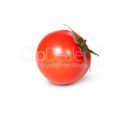 Single Fresh Red Tomato With Green Stem