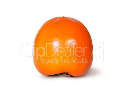 Single Fresh Ripe Orange Persimmon