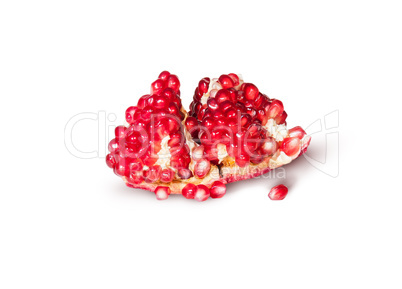 Single Of Ripe Juicy Pomegranate With Berries
