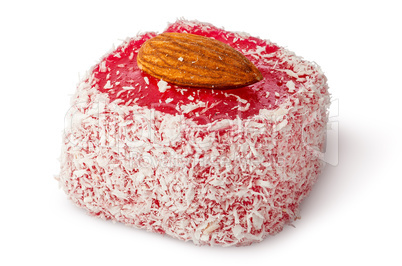 Single Turkish delight with almond nuts