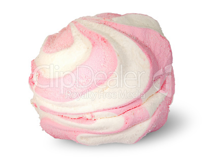 Single white and pink marshmallow