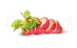 Sliced fresh juicy strawberries