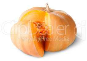 Sliced Pumpkin With Seeds Rotated