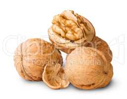 Small Pile Of Walnuts And Shells