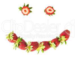 Smile of fresh juicy strawberries