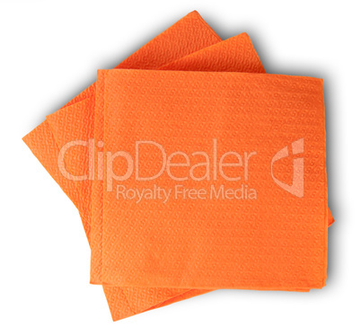 Some Blank Orange Paper Serviettes