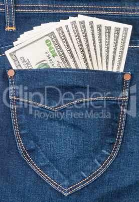 Some Dollars In A Pocket Of Jeans
