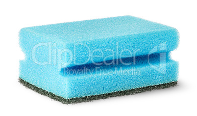 Sponge for washing dishes with felt horizontally