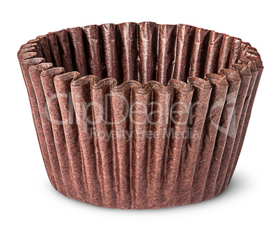 Stack of brown paper cups for baking muffins