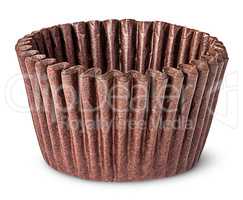 Stack of brown paper cups for baking muffins