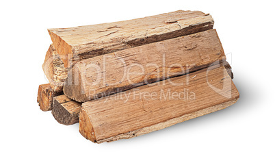 Stack of firewood rotated