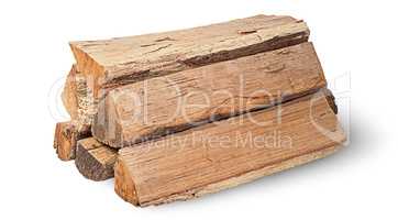 Stack of firewood rotated
