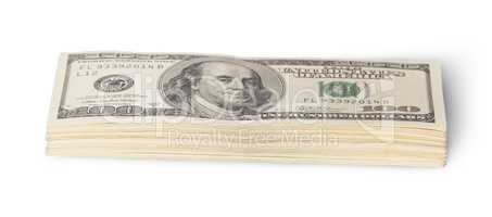 Stack of hundred dollar bills