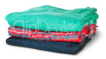 Stack Of Multicolored Casual Clothes Rotated