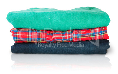 Stack Of Multicolored Casual Clothes