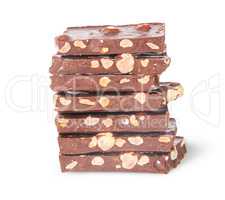Stack of seven chocolate bars