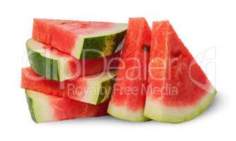 Stack pieces of watermelon and two near