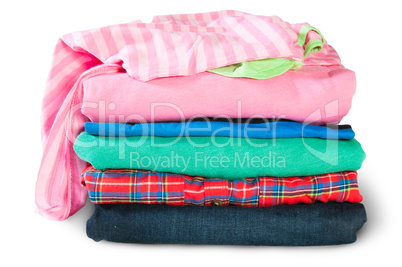Stacked And Crumpled Multicolored Clothes