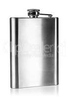 Stainless steel hip flask rear view