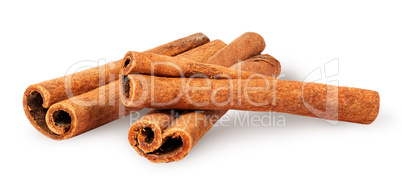 Three cinnamon sticks lying cross