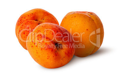 Three juicy ripe apricot