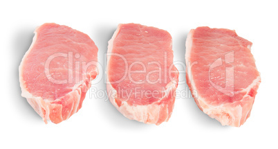 Three Pieces Of Raw Pork