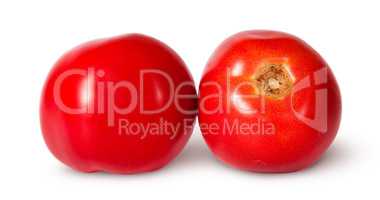 Two red ripe tomatoes