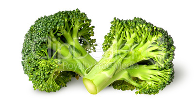 Two broccoli florets beside