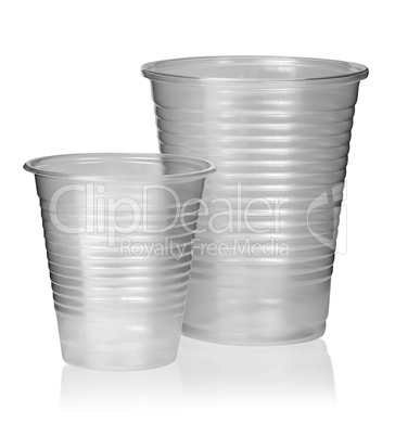 Two different plastic cups vertically