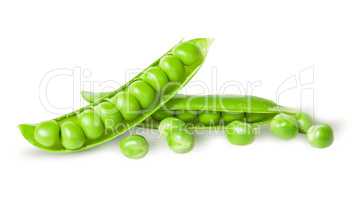 Two disclosed pea pods and peas
