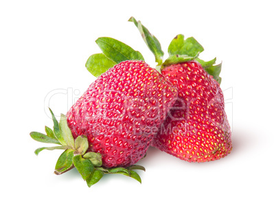 Two freshly strawberries