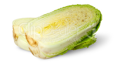 Two halves of Chinese cabbage to each other