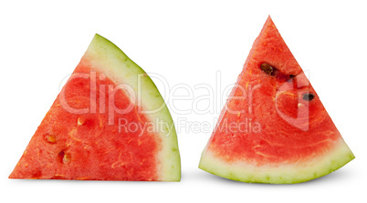 Two red ripe watermelon piece