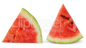 Two red ripe watermelon piece