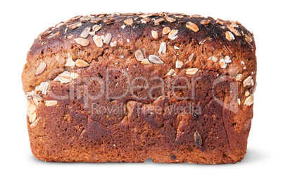 Unleavened of black bread with nuts seeds and dried fruit