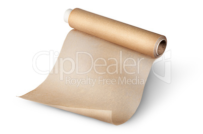 Unwound roll of parchment paper for baking